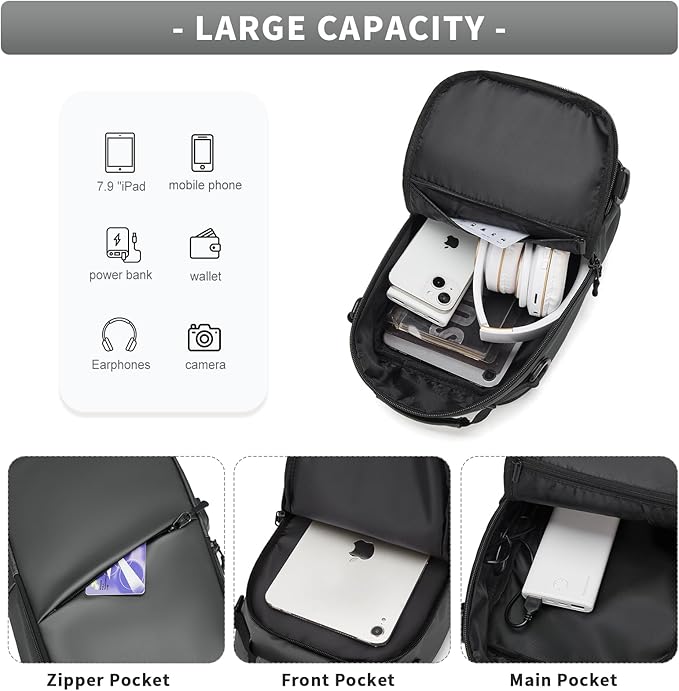 Messenger bag for Men,Small Sling Crossbody Backpack Shoulder Bag for Men Women,canvas Strap Backpack Sling Bag