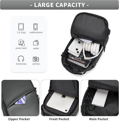 Messenger bag for Men,Small Sling Crossbody Backpack Shoulder Bag for Men Women,canvas Strap Backpack Sling Bag