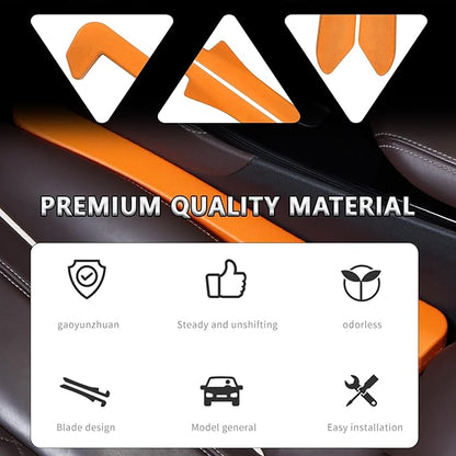 Junecarp Car Seat Gap Filler 2 Pack,Flexible Car Gap Filler Organizer to Stop Items from Dropping,Essential Interior Car Accessories Seat Gap Plug Perfectly Fits Car Gap (Orange)