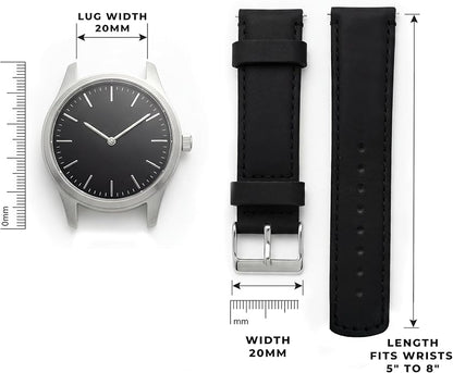 BARTON WATCH BANDS - Top Grain Leather Watch Bands Compatible with Apple Watch Models - 1, 2, 3, 4, 5, 6, 7, 8, 9, 10, SE, Ultra & Ultra 2