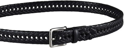 Tommy Hilfiger Men's Fully Adjustable Leather Braided Belt, Classic Strap for Jeans, Khakis & Dress Pants