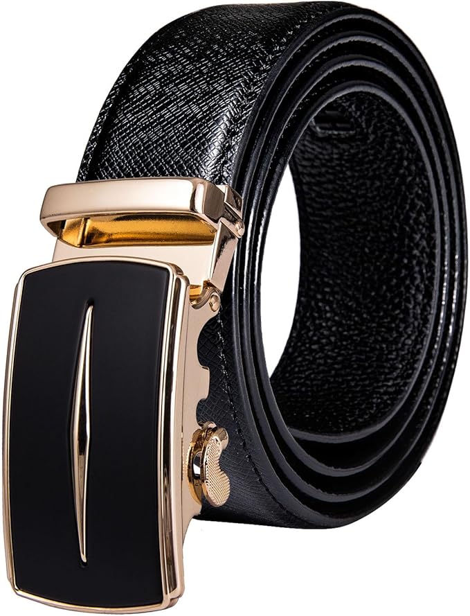 Dubulle Designer Ratchet Belt for Men Leather Fashion Adjustable Automatic Buckle Sliding Removable Dress Casual