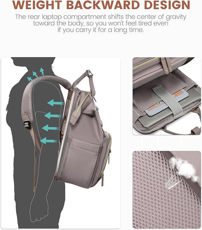 LOVEVOOK Laptop Backpack for Women, 15.6'' Waterproof Nurse Bag Teacher Work Backpack Purse for Women, Travel Computer Backpack for College Office Business Ladies