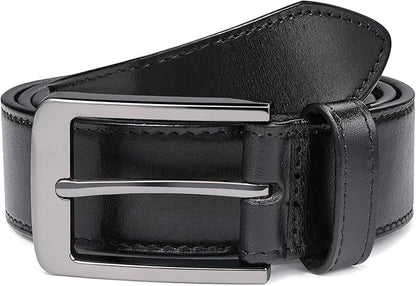 MILORDE Men's Genuine Leather Dress Belt, Handmade, 100% Cow Leather, Fashion & Classic Designs for Work Business and Casual