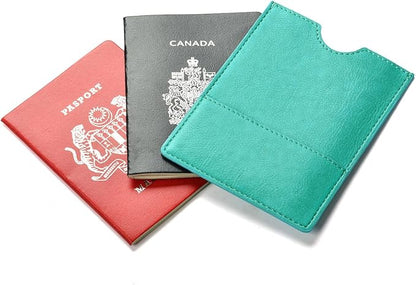 XEYOU Passport Holder Cover - Ultra Slim Premium Vegan Leather Travel Wallet Case Cover (Green)