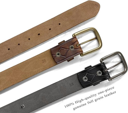 Genuine Full Grain Western Engraved Tooled Leather Strap or Belt 1-1/2" Wide