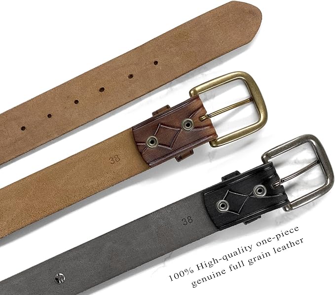 Genuine Full Grain Western Engraved Tooled Leather Strap or Belt 1-1/2" Wide
