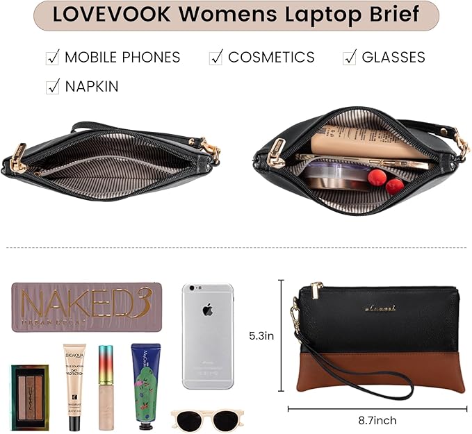 LOVEVOOK Laptop Bag for Women 17.3 Inch Laptop Tote Work Bags Professional Leather Computer Briefcase Waterproof Handbag Shoulder Large Capacity Business Teacher Office Crossbody Purse