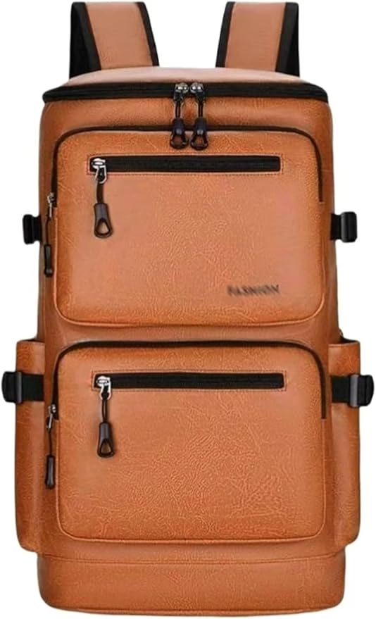 Travel Backpack For Business,Portable Travel Backpack,Lightweight Large Compartment Backpack, School Weekend Day Bag (Brown,Large)