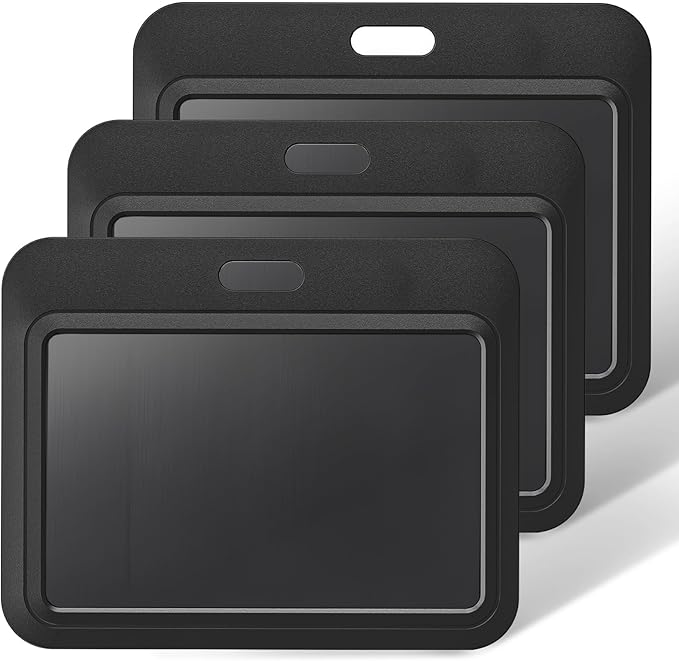 Uniclife 3 Pack Sliding ID Badge Holder Black Horizontal Hard Plastic Case with Clear Window Card Protector Pouch for Office School ID Credit Cards Proximity Key Cards Driver’s Licenses and Passes