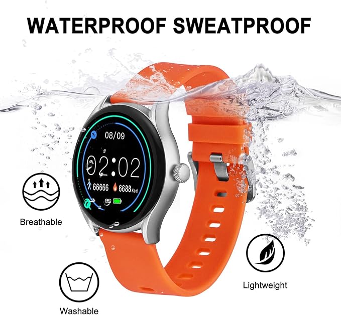 BISONSTRAP Silicone Watch Bands, Slim Watch Straps with Quick Release, 18mm, Orange with Silver Buckle