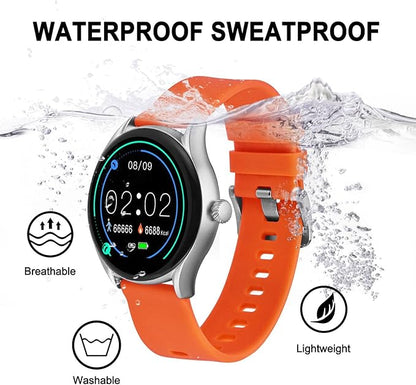 BISONSTRAP Silicone Watch Bands, Slim Watch Straps with Quick Release, 18mm, Orange with Silver Buckle