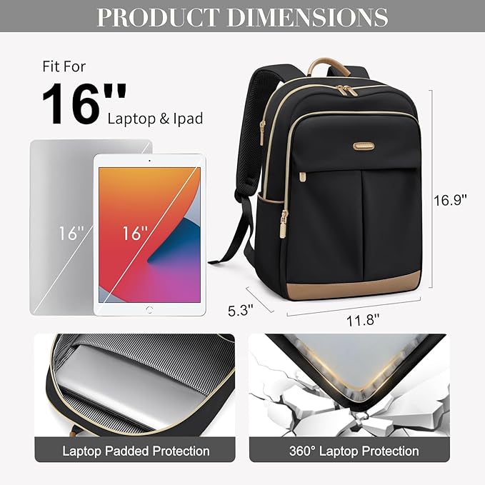 VNINE Laptop Backpack for Women 16 Inch Work Bag with Laptop Compartment Large Travel College Backpack | Travel, College Backpack