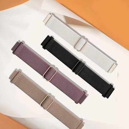4 Pack Stretchy Watch Bands Compatible with 20mm Garmin Venu Sq/Venu Sq 2, Loop Nylon Elastic Fabric Strap for Garmin Vivomove Style/Luxe/HR Women Men