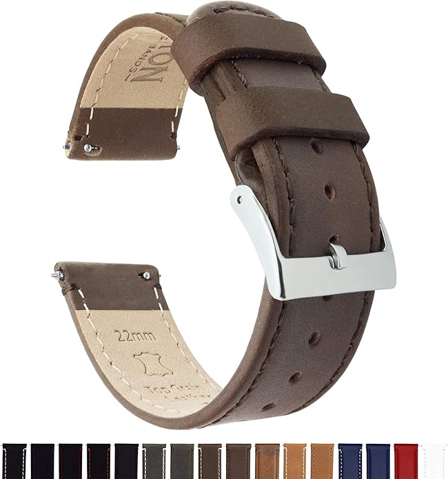 BARTON WATCH BANDS - Top Grain Leather Watch Bands Compatible with Apple Watch Models - 1, 2, 3, 4, 5, 6, 7, 8, 9, 10, SE, Ultra & Ultra 2