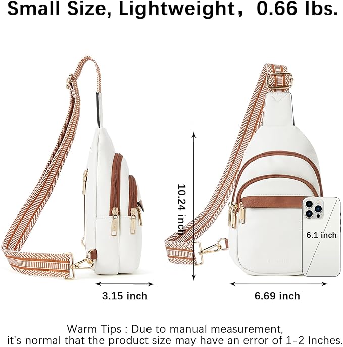 BOSTANTEN Small Sling Bag for Women Leather Crossbody Bags Fanny Pack Chest Bag for Travel