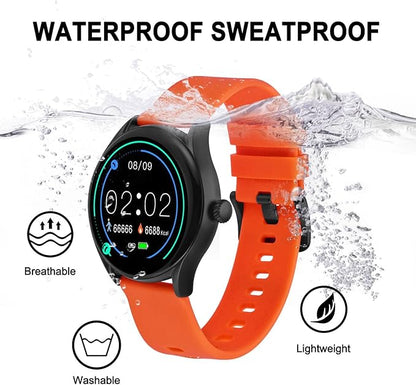 BISONSTRAP Silicone Watch Bands, Slim Watch Straps with Quick Release, 17mm, Orange with Black Buckle