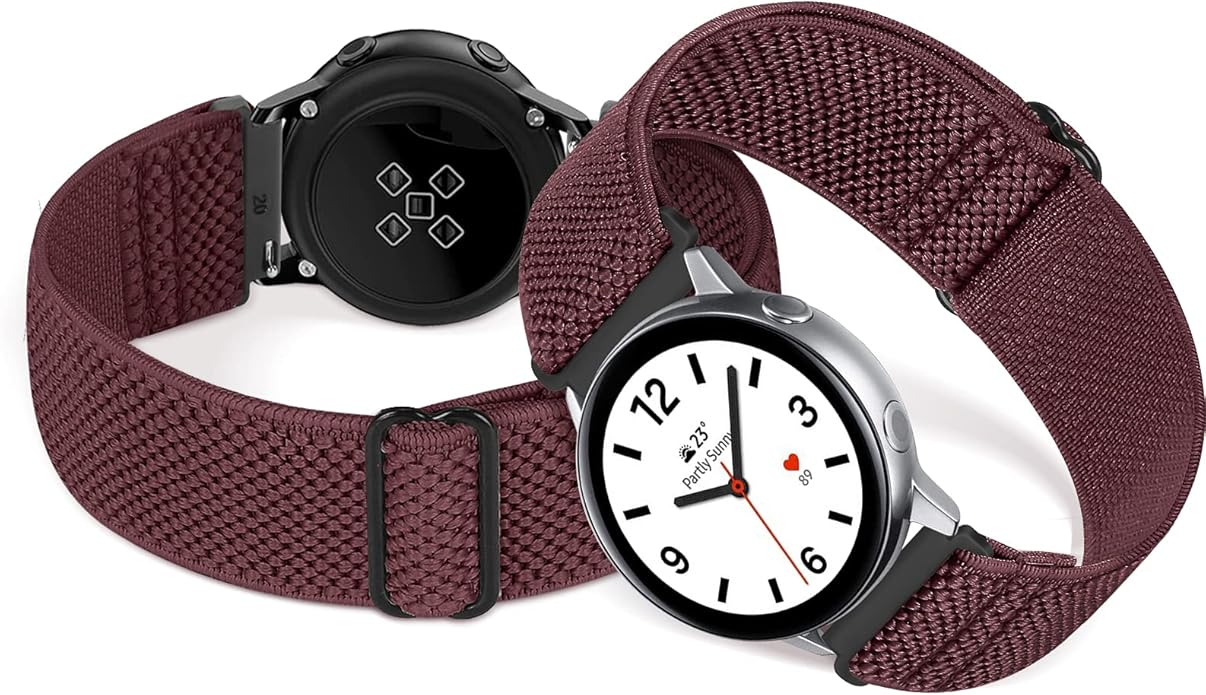Compatible with 16mm 18mm 19mm 20mm 22mm 24mm Watch Bands Quick Release Replacement Wristband,Adjustable Stretchy Nylon Solo Loop Straps Fabric Braided Sport Elastic Bands for Men Women