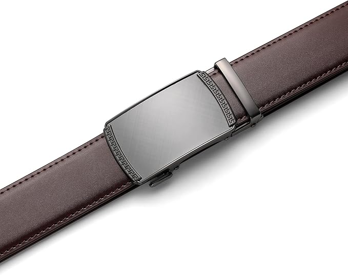 Founders & C Ratchet Belts for Men-Black/Brown Belt Leather 1 3/8" for Casual Dress-Micro Adjustable Belt