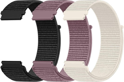 DaQin 22mm 20mm 18mm Quick Release Watch Band Compatible with Garmin Venu 3 2/Forerunner 255 265 955/Vivoactive 5 6 4 3, Nylon Watch Straps Adjustable Sport Replacement for Samsung Galaxy Watch 7 6 5 4/3 45mm/Galaxy Watch 46mm Men Women, 3 Packs