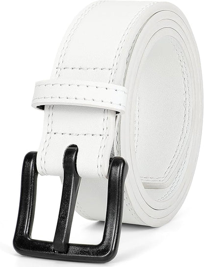 XZQTIVE Men’s Metal Free Belt Hypoallergenic Leather Belts For Jeans Dress Nickle Free TSA Belt With Black Buckle