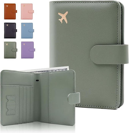 Melsbrinna Premium Leather Passport Holder Covers Case, Waterproof Rfid Blocking Travel Wallet Passport Holder with Pen Holder, Cute Passport Book for Women/Men