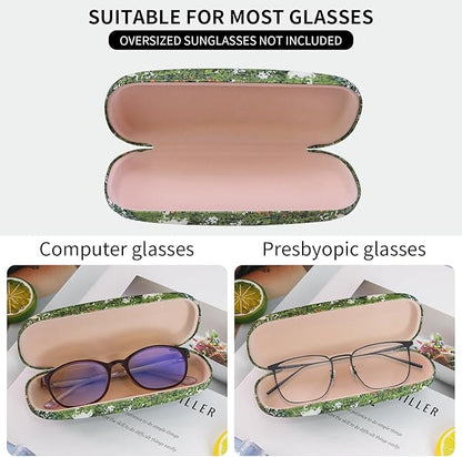 PERFECTSIGHT Hard Shell Eyeglasses Case, PU Leather Protective Glasses Case, Cute Eyeglass Case for Women Men Girls
