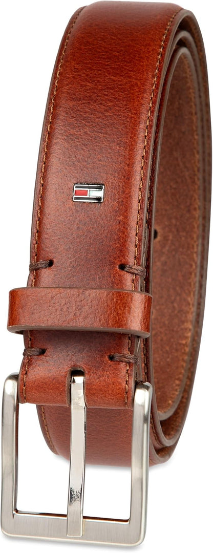 Tommy Hilfiger Men’s Semi‑Dress Leather Belt, Versatile Everyday Style (Regular & Big and Tall Sizes)