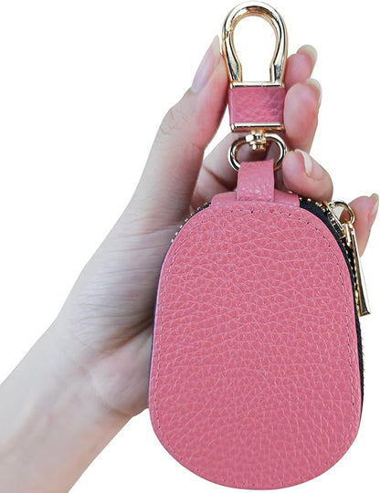 Universal Genuine Leather Car Key Fob Case – Premium Smart Key Holder for Remote Key Fobs