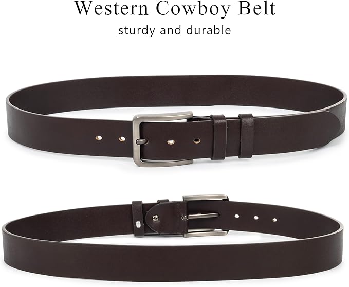 INOGIH Men's Dress Belt - Genuine Leather - Pin-Buckle - Classic Waist Belt for Daily Life