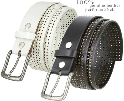 Western Floral Engraved Embossed Tooled Genuine Leather Belt Strap or Belt 1-1/2"(38mm) Wide, Multi-Style Options