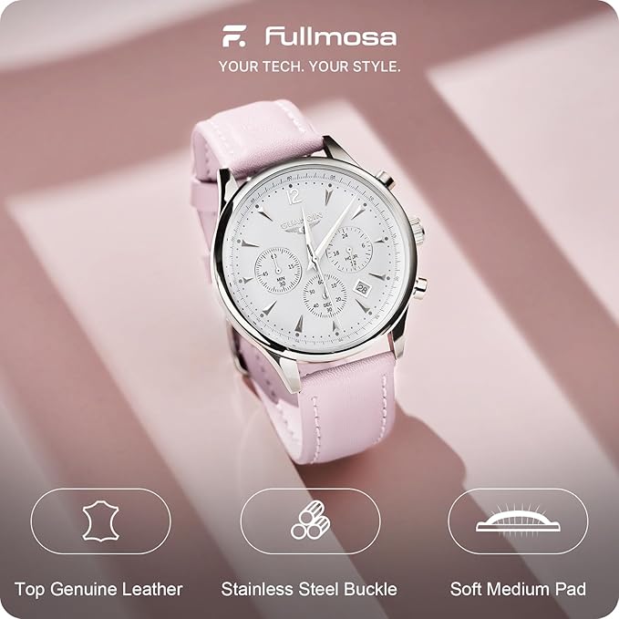 Fullmosa Watch Band, Quick Release Leather Watch Strap for Men Women, Replacement Bands Width 12mm 14mm 16mm 18mm 19mm 20mm 21mm 22mm 24mm
