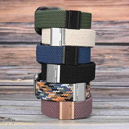 WOCCI 18mm Braided Nylon Watch Band for Men and Women, Quick Release, Silver Stainless Steel Buckle (Camo)