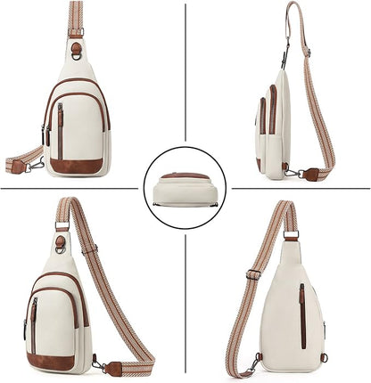 CLUCI Crossbody Bags for Women Men,Leather Sling Bag Cross Body Backpack for Woman Gifts for Women Birthday Unique