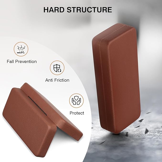 Marvolia Glasses Case Hard Shell Square Large Eyeglasses Case PU Leather Protective Case for Sunglasses Eyeglasses