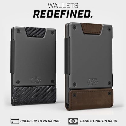 PROOF Wallet | Slim Minimalist Wallets for Men | Leather & Metal | RFID Wallet | Front/Back Pocket | Gift Box | Veteran Owned