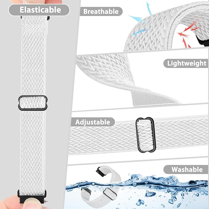 TumpCez Quick Release Watch Band - Choice of Width -18mm 19mm 20mm 22mm 24mm Watch Bands, Solo Loop Adjustable Elastic Nylon Watch Straps Replacement Wristband for Men Women