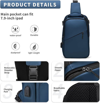 Messenger bag for Men,Small Sling Crossbody Backpack Shoulder Bag for Men Women,canvas Strap Backpack Sling Bag