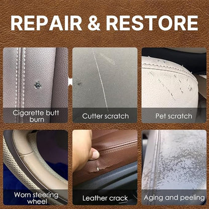 Doc Bailey’s Vinyl & Leather Restoration Re-Dye & Repair-A-Tear Kit - Easy, Effective, and Versatile Leather Repair Solution for Furniture, Jackets, Car Interiors and More