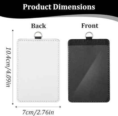14pcs Sublimation ID Badge Holder Blanks, Bulk Leather ID Badge Holder,Heat Transfer Print Waterproof Sublimation Name Tags Blanks for Office Employees Students