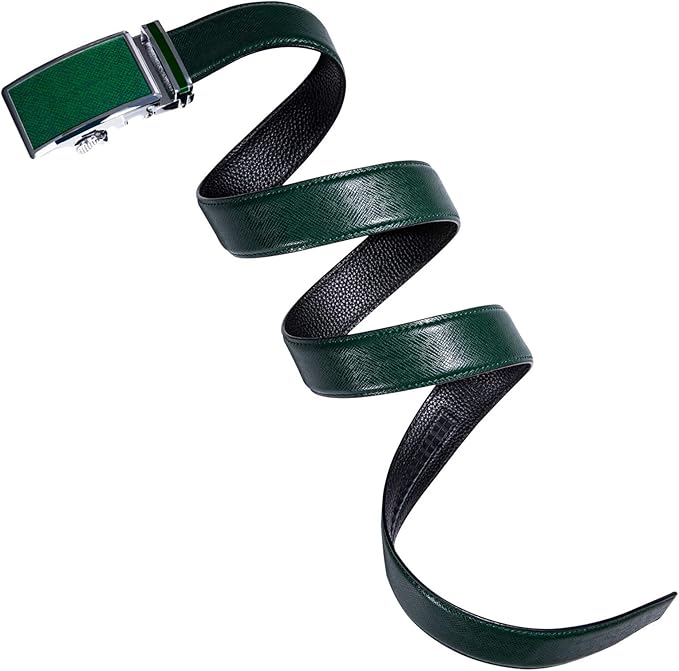 Dubulle Men's Ratchet Belt Gold/Black/Red/Green/Blue/White Automatic Buckle Business Casual Belt Gift - Adjustable Fit
