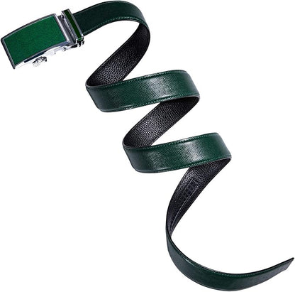 Dubulle Men's Ratchet Belt Gold/Black/Red/Green/Blue/White Automatic Buckle Business Casual Belt Gift - Adjustable Fit