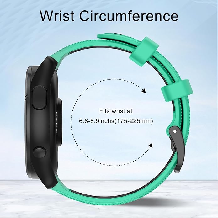 ISABAKE 22mm Watch Band for Gamrin Forerunner 265/Forerunner 255/Vivoactive 4 45mm/Venu 2/Venu 3, Silicone Quick Release Replacement Wristband