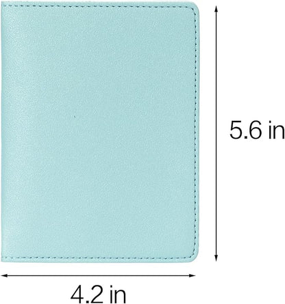 2 Pack Passport covers and Vaccine Card Holder PU Leather Passport Wallet Vaccine Case Protector Slot Travel Passport Wallets for Women & Men(D-Grey&blue)