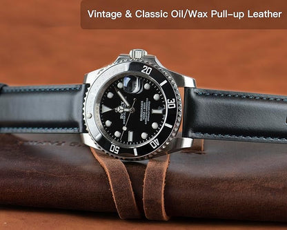 OTTOODY Leather Watch Bands Quick Release, Elegant Top Grain Leather Watch Straps for Men & Women, Choice of Color & Width - 18mm, 19mm, 20mm, 21mm or 22mm Wristbands Bracelet for Watch & Smartwatch