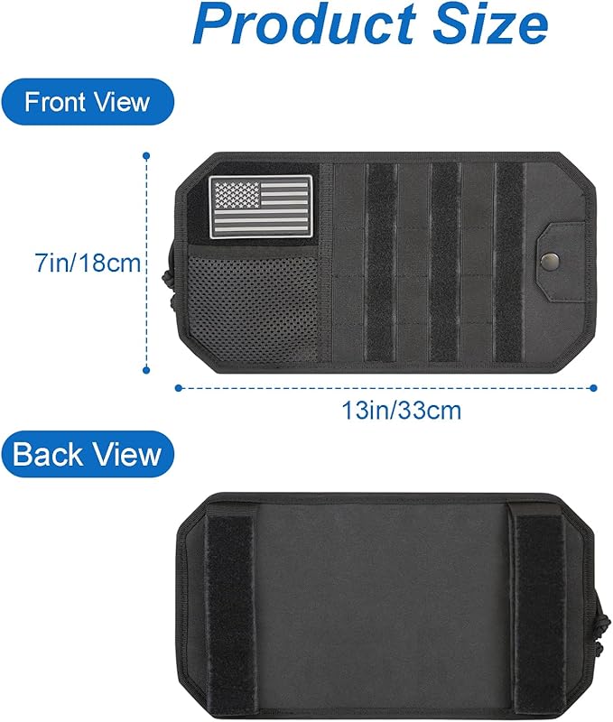 Car Sun Visor Organizer,Truck Accessories with Photo Frame & Zippered Pocket, Universal Visor Organizer Bag with Acrylic Window, Fits Most Cars for Storage