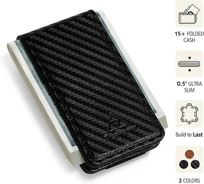 Magnetic Money Clip for Men Leather Money Clip with elastic band Slim Money Clip Holds 5 credit card and10 Bills