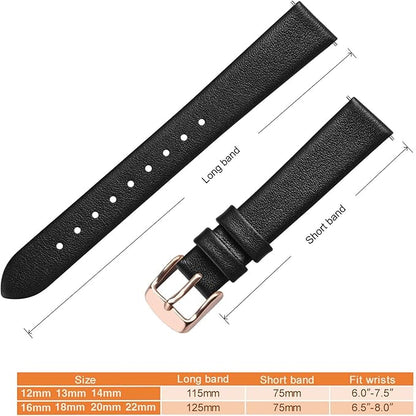 ANNEFIT Watch Bands for Men Women, Top Grain Leather Watch Strap with Quick Release, Band Width 12mm 13mm 14mm 16mm 18mm 20mm 22mm