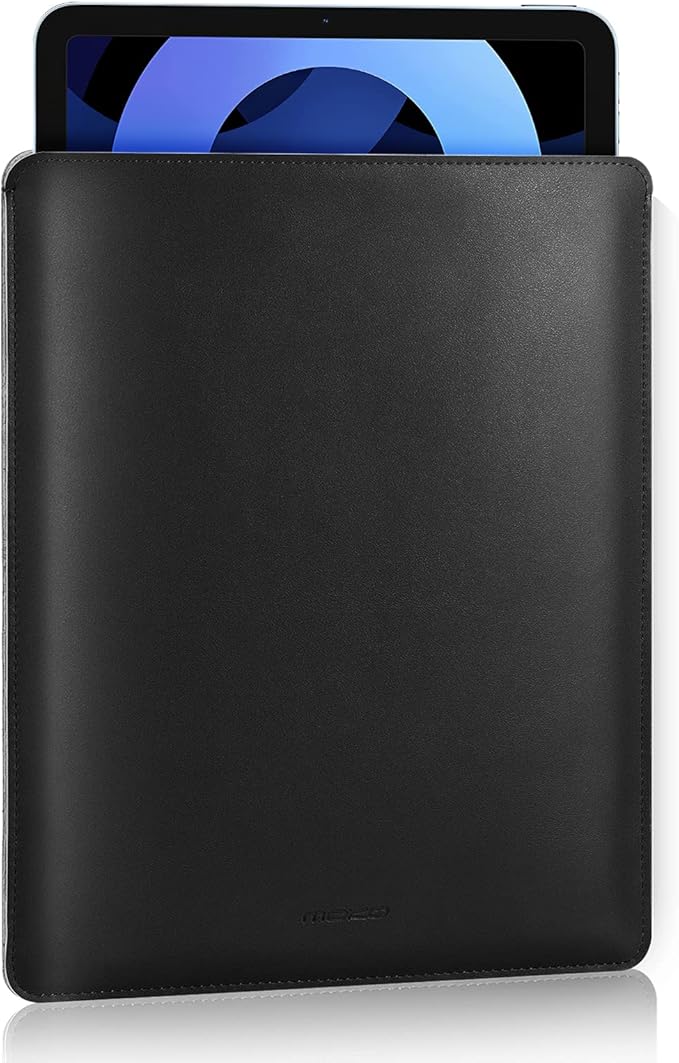 MoKo 9-11 Inch Tablet Sleeve, PU Leather Briefcase Slim Stylish Case Fits New 11-inch iPad Air M4 2026/iPad Pro M5, Air 5/4th 10.9, 10th Gen 10.9, 9/8. Gen 10.2, Tab S8/S9 11, Black