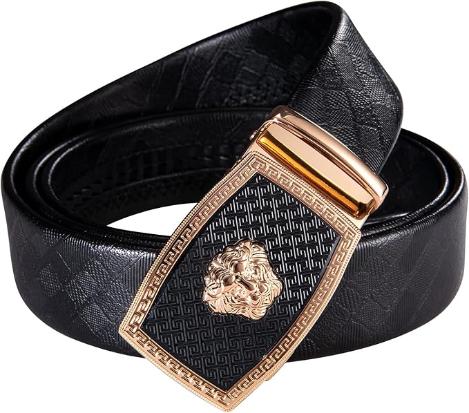 Dubulle Men's Ratchet Belt Gold/Black/Red/Green/Blue/White Automatic Buckle Business Casual Belt Gift - Adjustable Fit